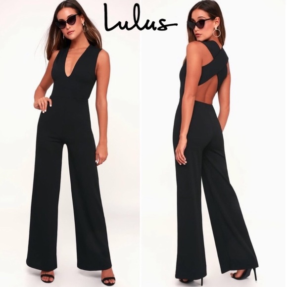 Lulu’s Thinking Out Loud Black Open Back Jumpsuit - Picture 2 of 11